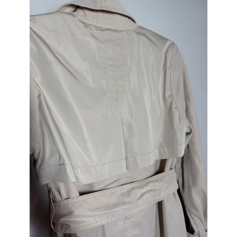 Banana Republic Khaki Beige Double Breasted Belted Trench Coat Womens XS - Picture 8 of 9